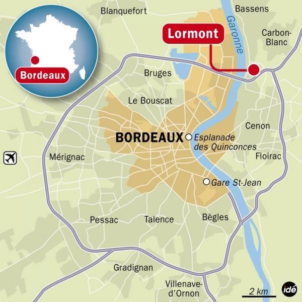 kartta Bordeaux ' n lähiössä