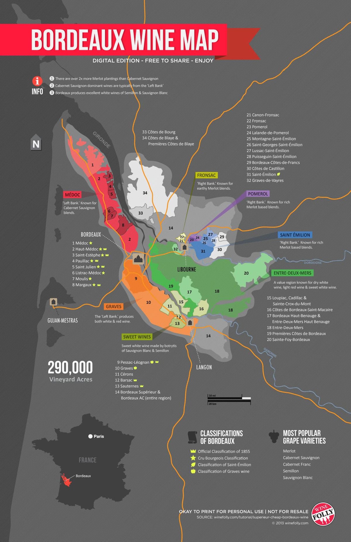 kartta Bordeaux appellation