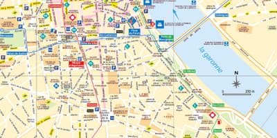 Street map of Bordeaux, ranska