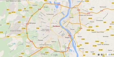Kartta Bordeaux ' n alue ranskassa
